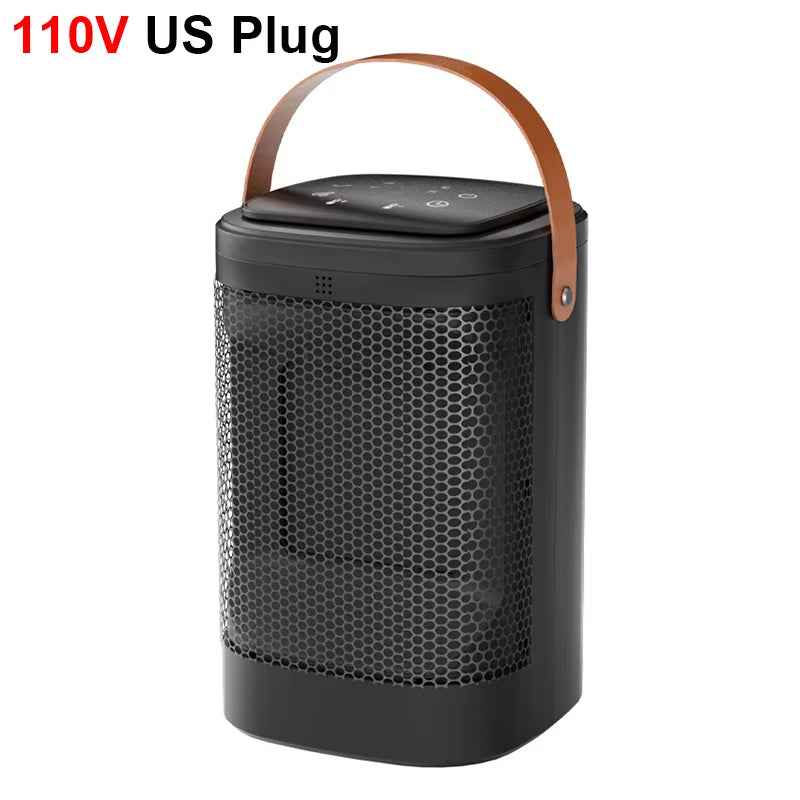 Electric PTC Fan Heater Portable Hot Air Warmer Bathroom Living Room Heating 3 Gear Temperature Remote Control Household Heater