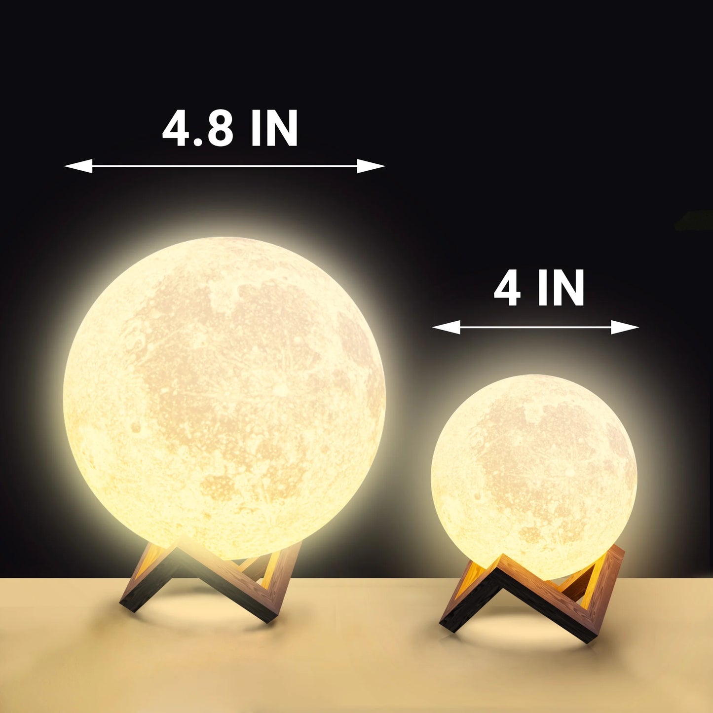 Moon Lamp for Adult Kids 4 Inch, 3D Moon Lights for Bedroom, Suitable as Kids Night Lights Bedroom Decorations