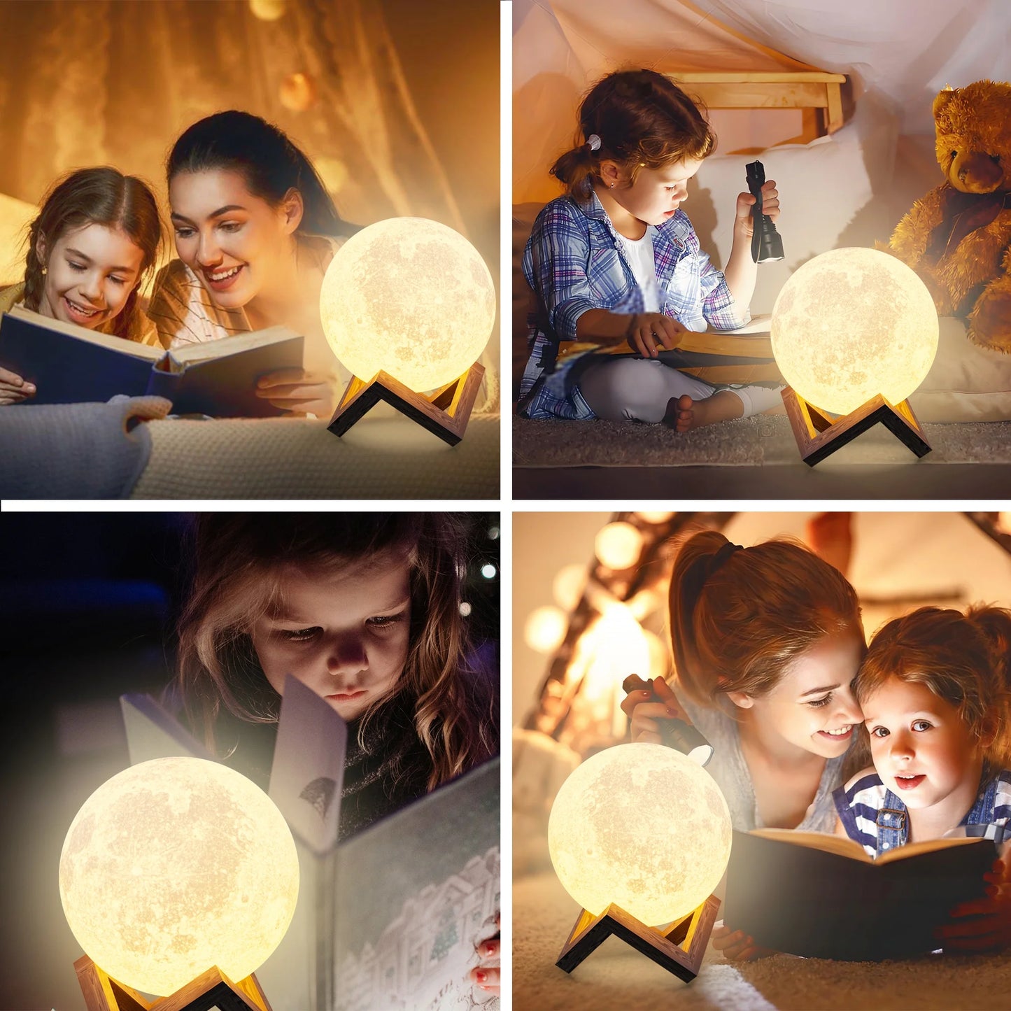 Moon Lamp for Adult Kids 4 Inch, 3D Moon Lights for Bedroom, Suitable as Kids Night Lights Bedroom Decorations