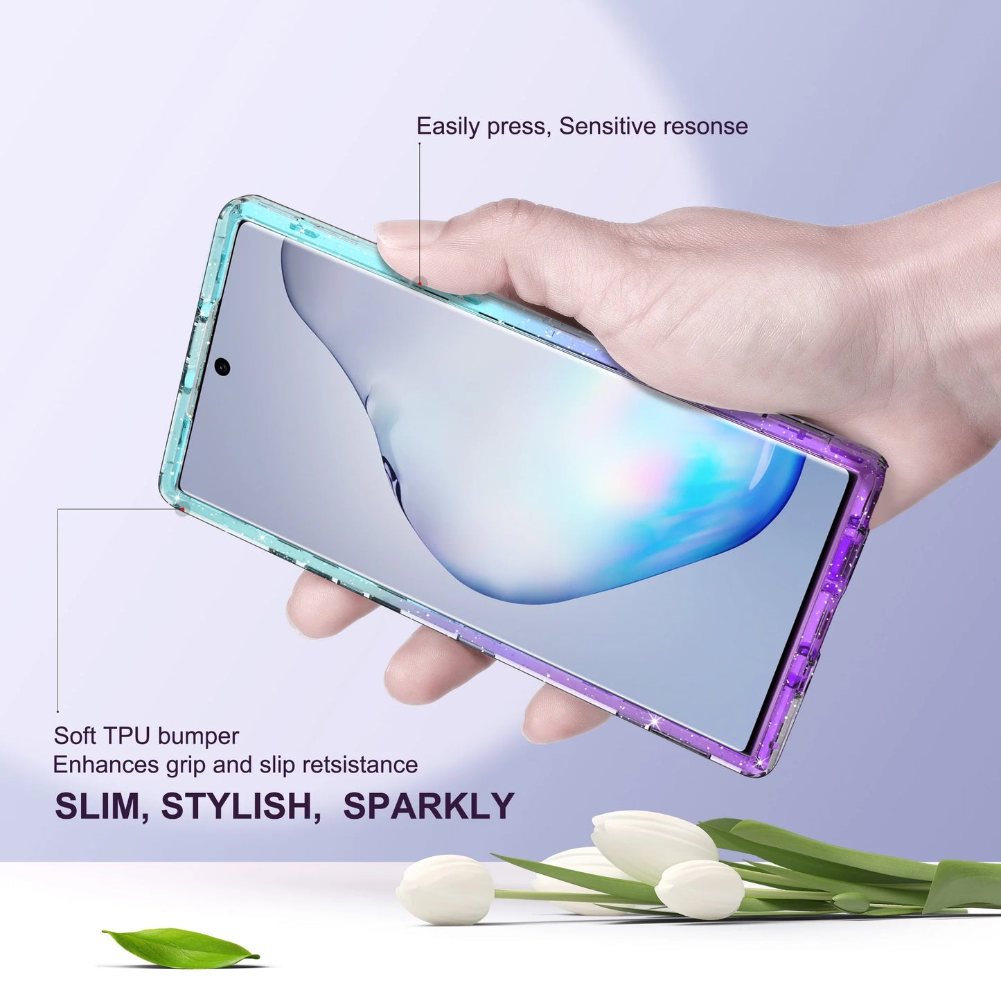 Samsung Galaxy Note 10 plus Case, Heavy Duty Shockproof Protective Phone Case for Samsung Galaxy Note 10+ 5G, Blue Purple
