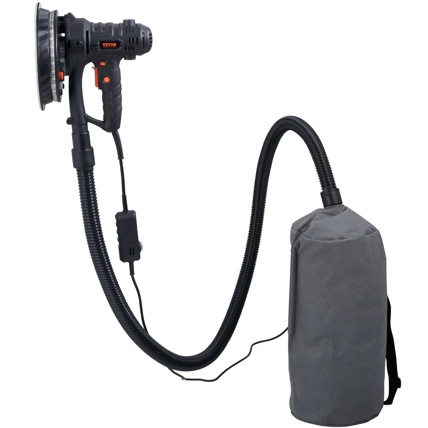 VEVOR Drywall Sander 800W Brush Motor 1200-2300RPM Variable Speed & Auto Vacuum