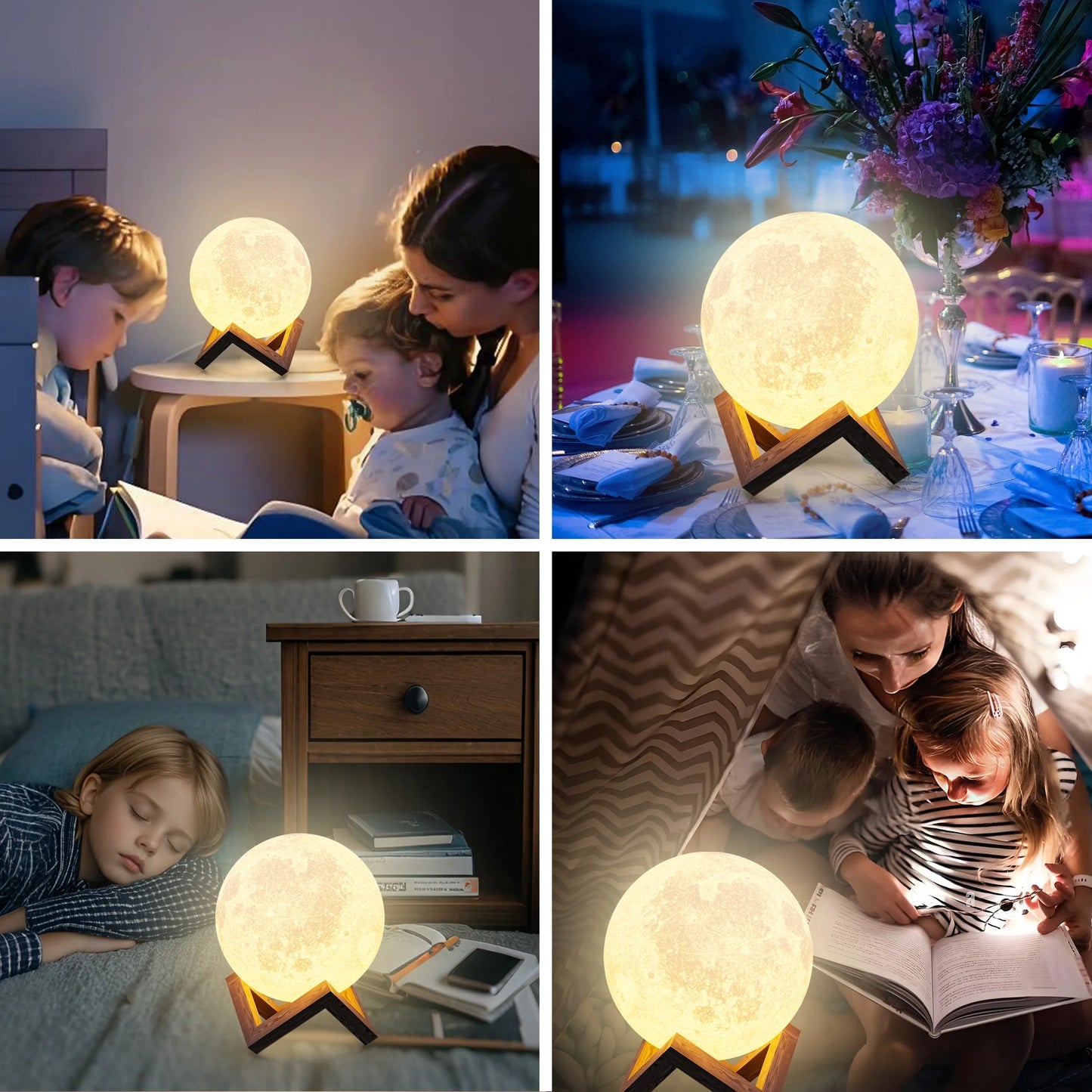 Moon Lamp for Adult Kids 4 Inch, 3D Moon Lights for Bedroom, Suitable as Kids Night Lights Bedroom Decorations