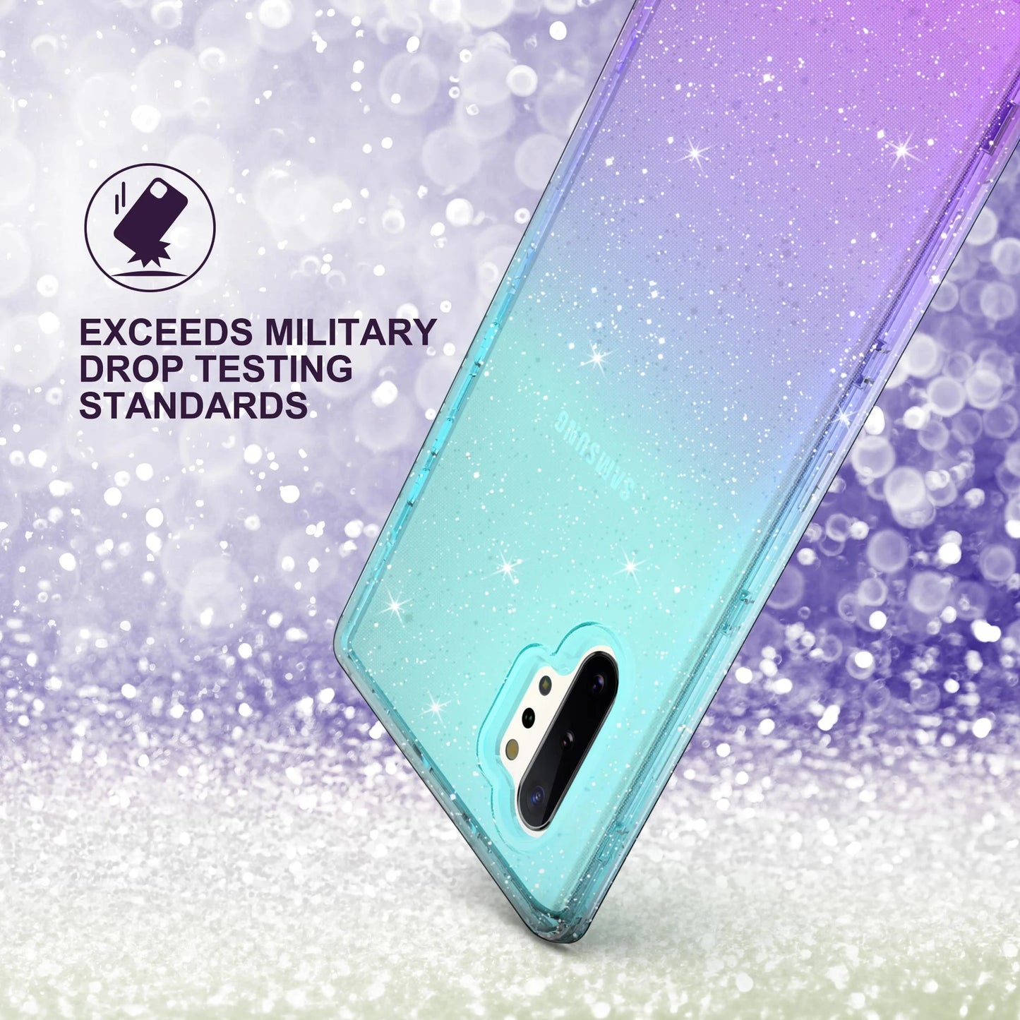 Samsung Galaxy Note 10 plus Case, Heavy Duty Shockproof Protective Phone Case for Samsung Galaxy Note 10+ 5G, Blue Purple