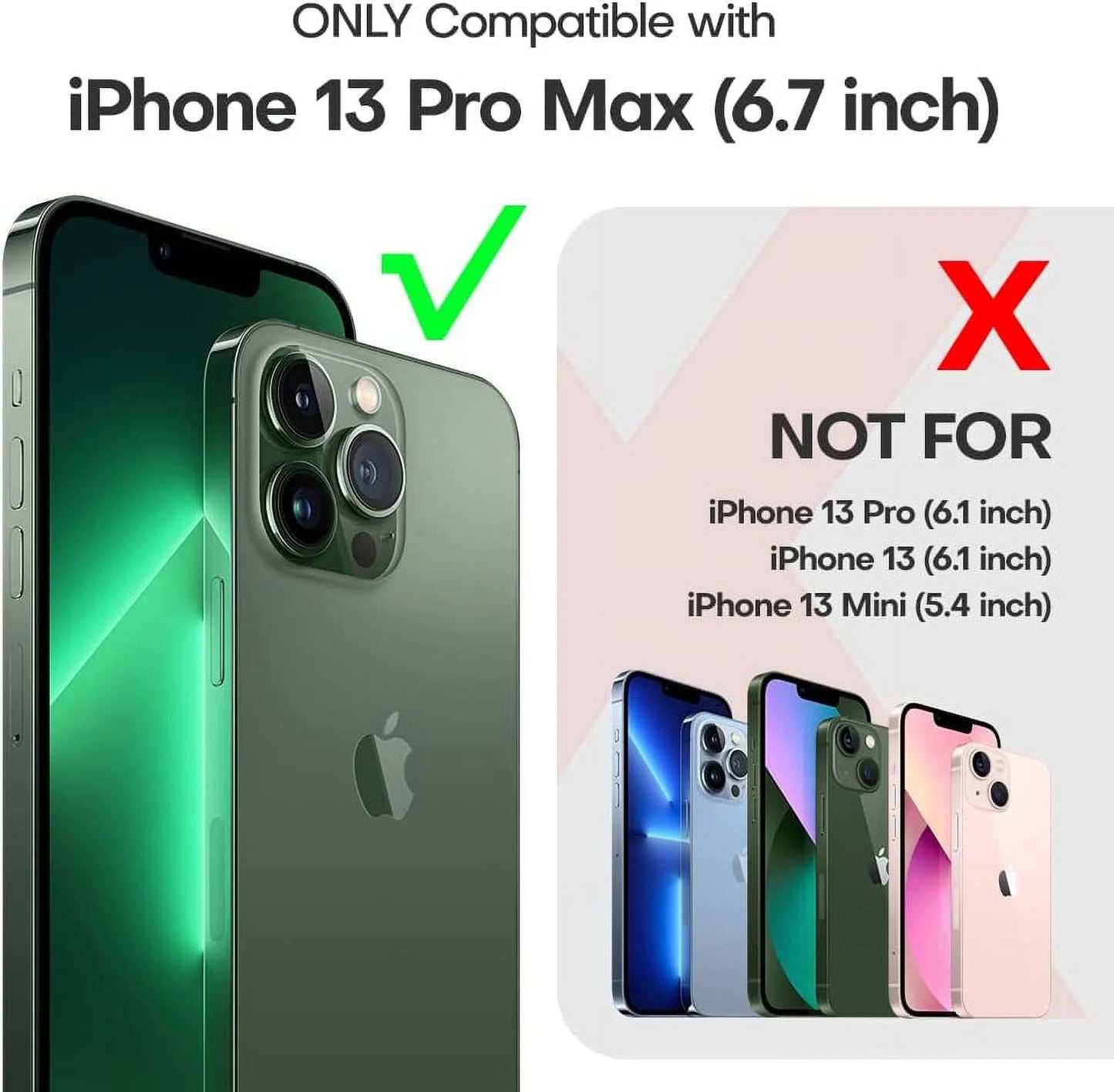 Transparent Phone Case for Apple Iphone 13 Clear Magnetic Case, [Yellow Resistant] Slim Fit Shockproof Transparent Crystal Clear Magnetic Case for Apple Iphone 13, Red