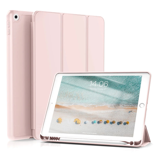 Ipad 10.2 Case for Ipad 9Th Generation 2021 /Ipad 8Th Generation 2020 / Ipad 7Th Gen 2019 with Pencil Holder, Auto Sleep/Wake for Slim Soft Back Smart Cover, Ipad 10.2 Inch Case, Pink