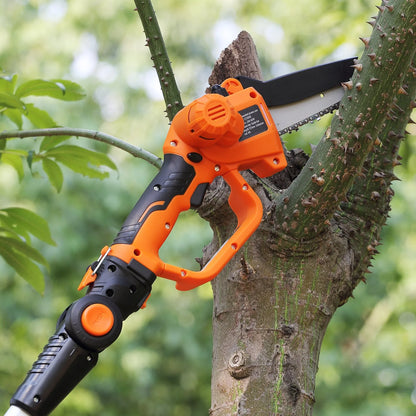 VEVOR 2-In-1 Cordless Pole Saw & Mini Chainsaw, 20V 4Ah Battery Pole Chainsaw, 5 Cutting Capacity 8 Ft Reach Pole Saw for Branch Cutting & Tree Trimming (Battery and Blade Cover Included)