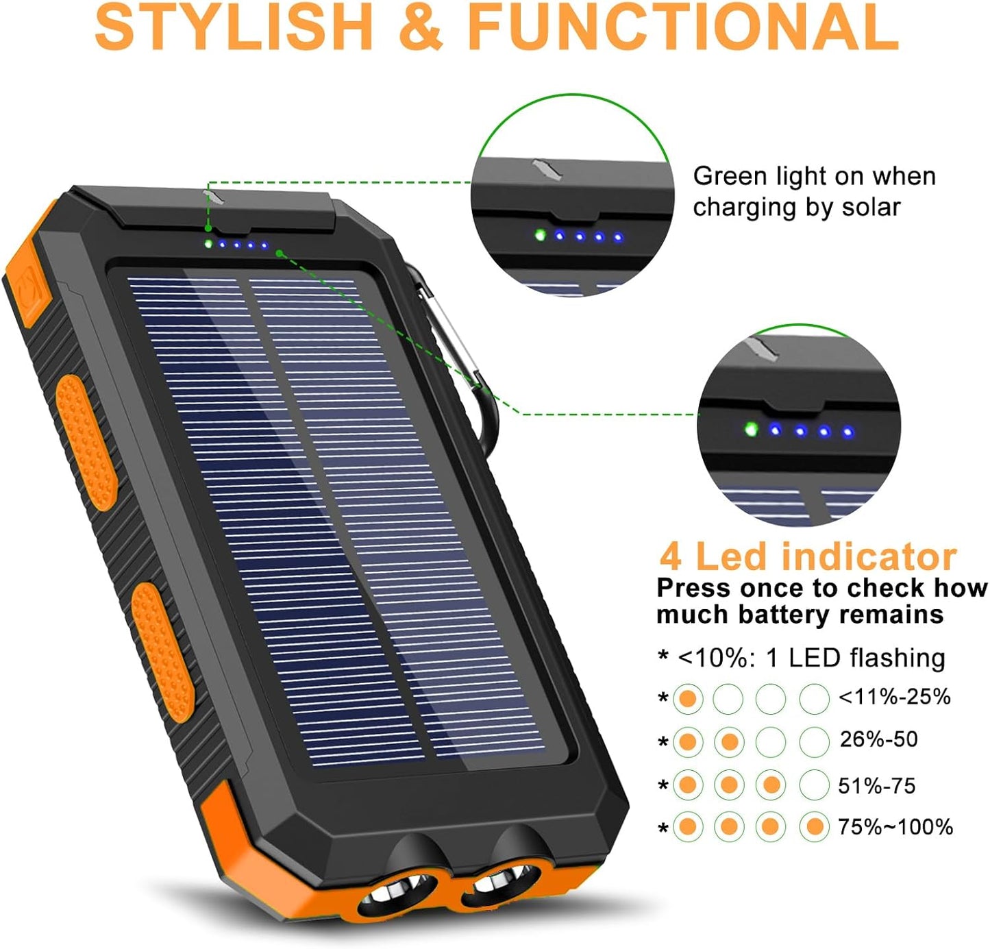 Waterproof Solar Power Bank