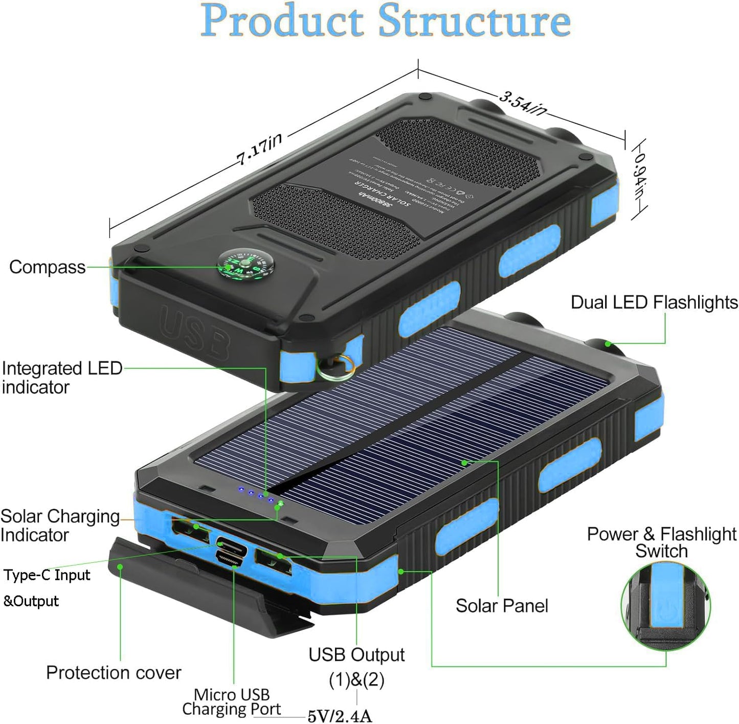 Waterproof Solar Power Bank