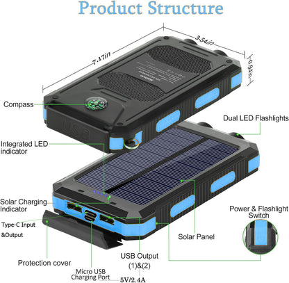 Waterproof Solar Power Bank