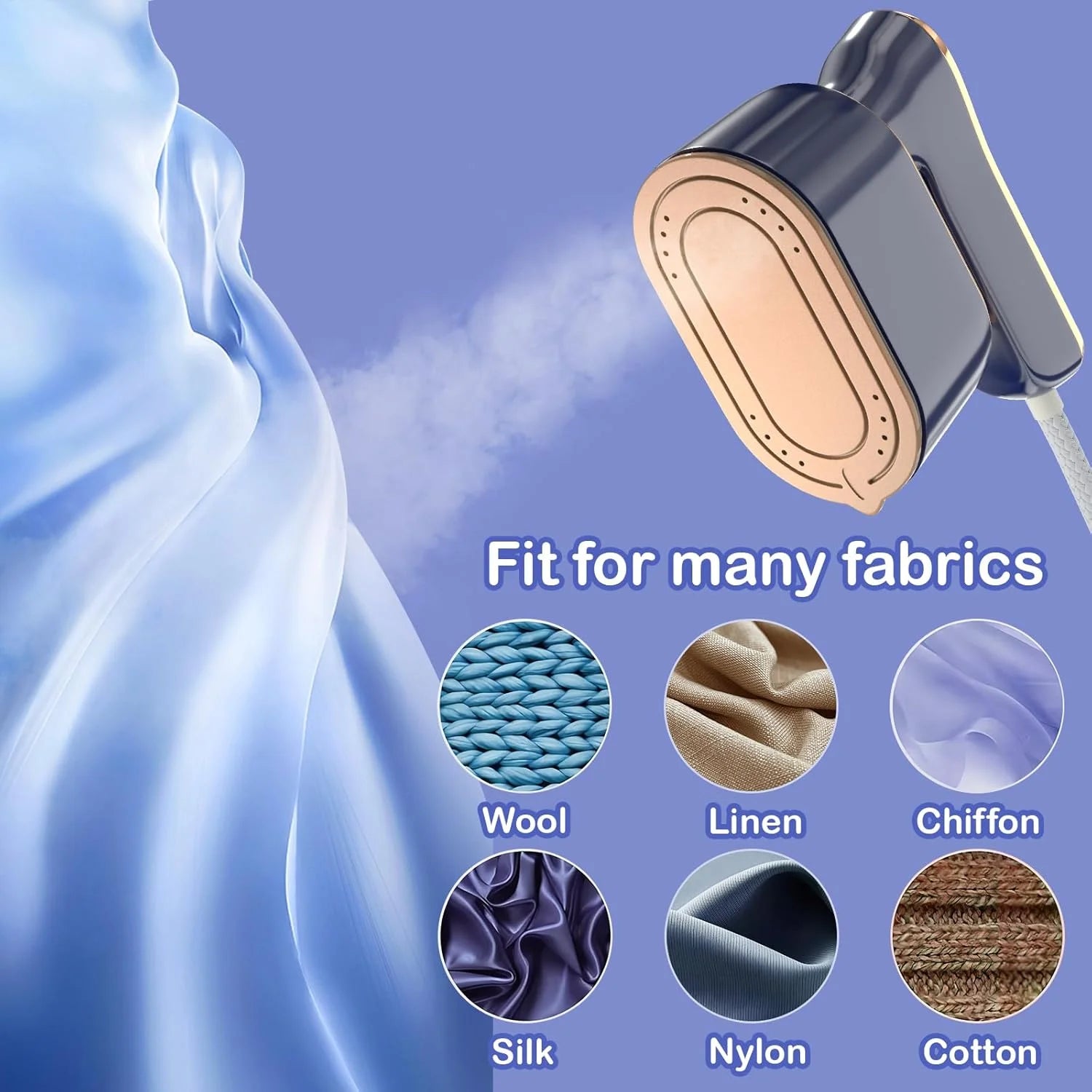Handheld Garment Steamer, Blue