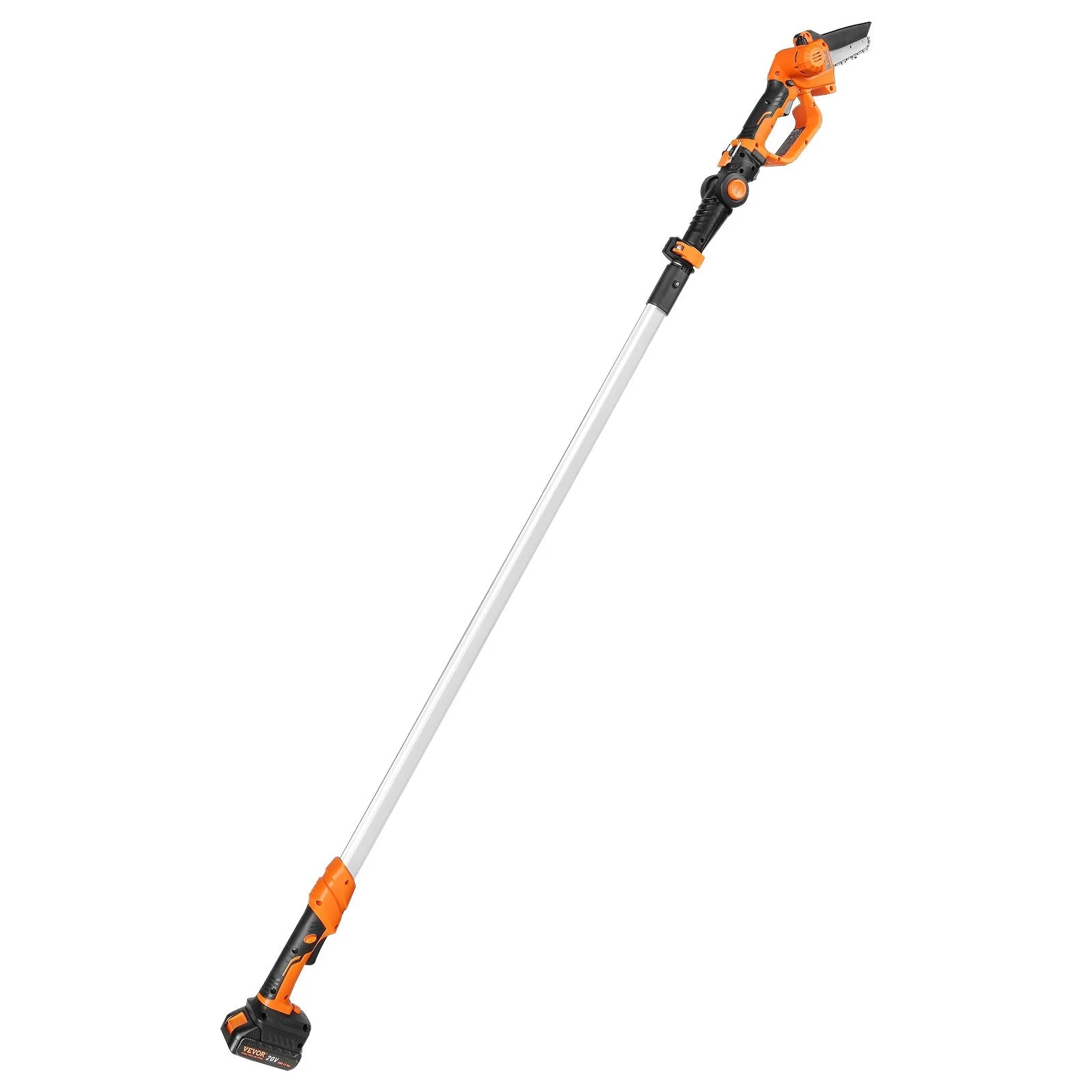 VEVOR 2-In-1 Cordless Pole Saw & Mini Chainsaw, 20V 4Ah Battery Pole Chainsaw, 5 Cutting Capacity 8 Ft Reach Pole Saw for Branch Cutting & Tree Trimming (Battery and Blade Cover Included)