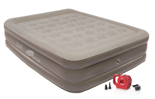 Coleman SupportRest Double-High 18" Queen Air Mattress | Indoor and Outdoor Raised Airbed with 120V Rechargeable Air Pump | Blow Up Air Mattress for Camping
