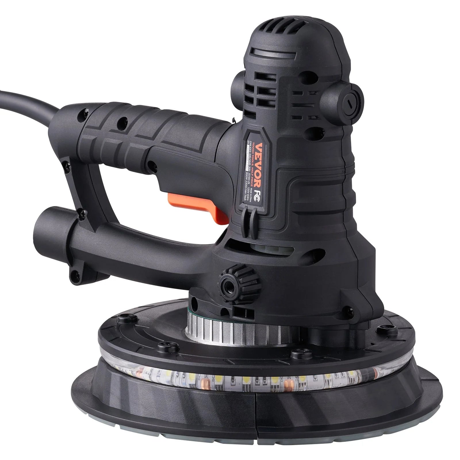 VEVOR Drywall Sander 800W Brush Motor 1200-2300RPM Variable Speed & Auto Vacuum