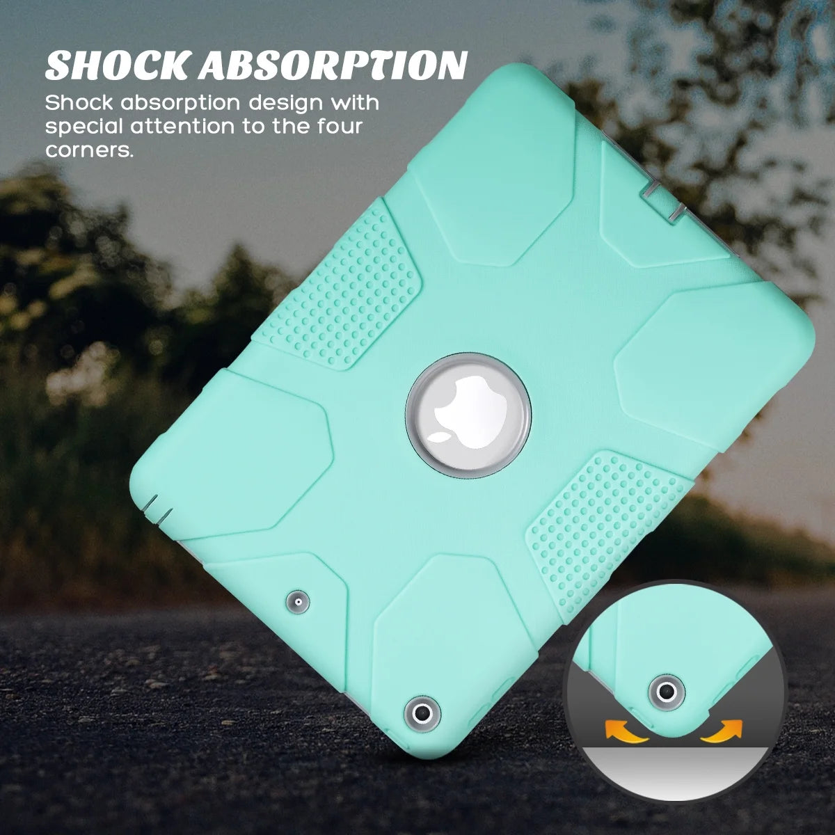 Ipad 9.7 Case 6Th 5Th Generation, Heavy Duty Shockproof Kickstand Cover for Apple Ipad 6Th 5Th Gen 2018/2017 for Kids, Green