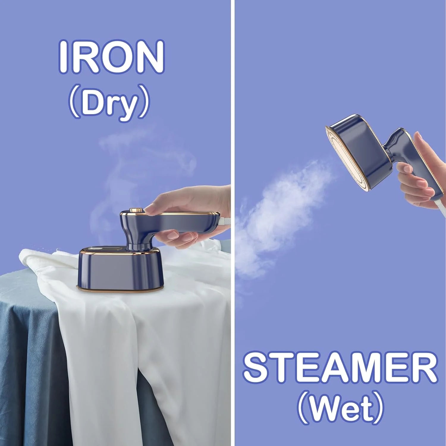 Handheld Garment Steamer, Blue