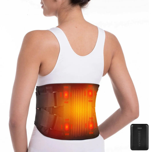 Nodinsy Cordless Heating Pad for Back Pain Relief Lower Back Massager with Heat 3 Heat & Vibration & Timing Settings Portable Heating Pad for Cramps Lumbar Abdominal Birthday Gifts for Men Women