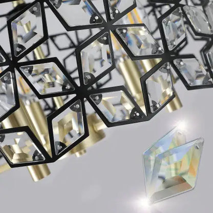 Modern Crystal Chandelier, Suitable For Living Room Round Crystal Lamp Luxury Home Decoration Lamps-Unusable Platform - Temu