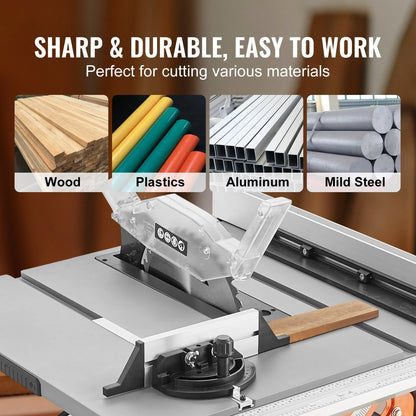 VEVOR 10 Table Saw Electric Cutting Machine 4500RPM 25-In Rip Capacity Woodwork