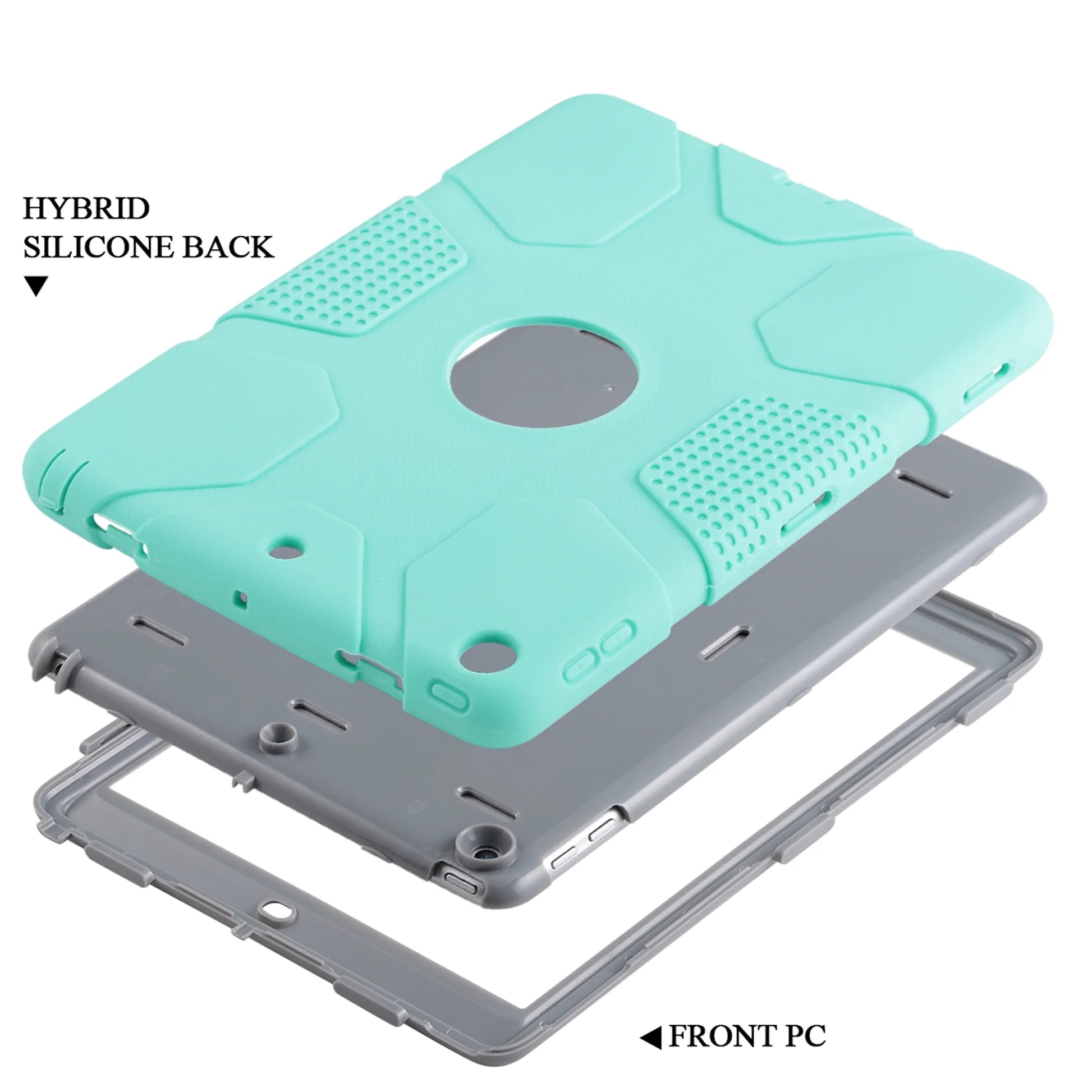 Ipad 9.7 Case 6Th 5Th Generation, Heavy Duty Shockproof Kickstand Cover for Apple Ipad 6Th 5Th Gen 2018/2017 for Kids, Green
