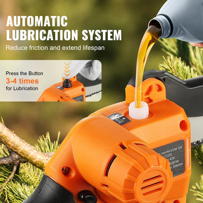 VEVOR 2-In-1 Cordless Pole Saw & Mini Chainsaw, 20V 4Ah Battery Pole Chainsaw, 5 Cutting Capacity 8 Ft Reach Pole Saw for Branch Cutting & Tree Trimming (Battery and Blade Cover Included)